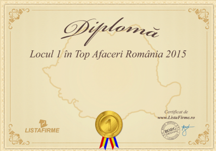 Locul I in Top afaceri Romania 2015 Locul I in Top afaceri Romania 2015